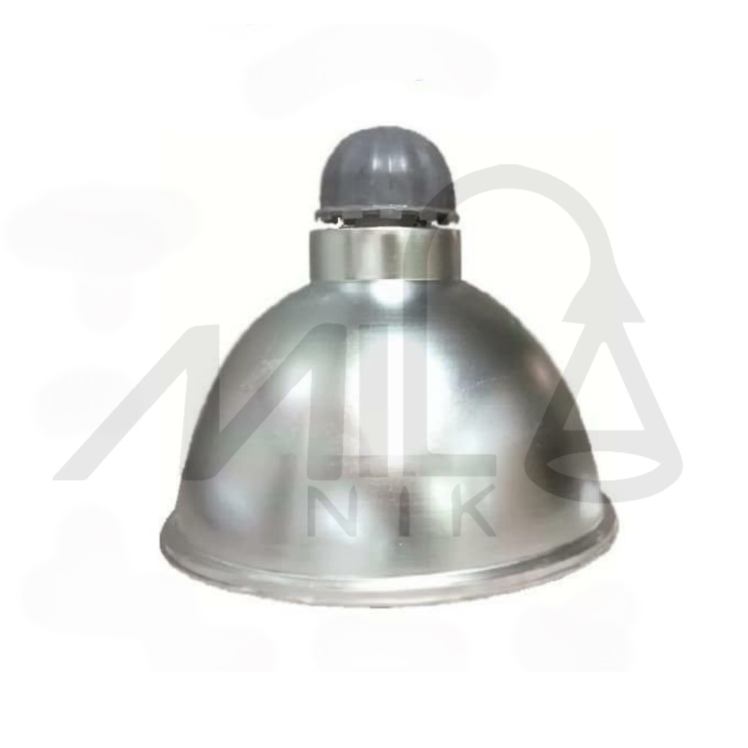 چراغ آویز کارگاهی مدل آپولو بی‌رنگ مات با کلاهک پلاستیکی مناسب محیط‌های صنعتی و عمومی