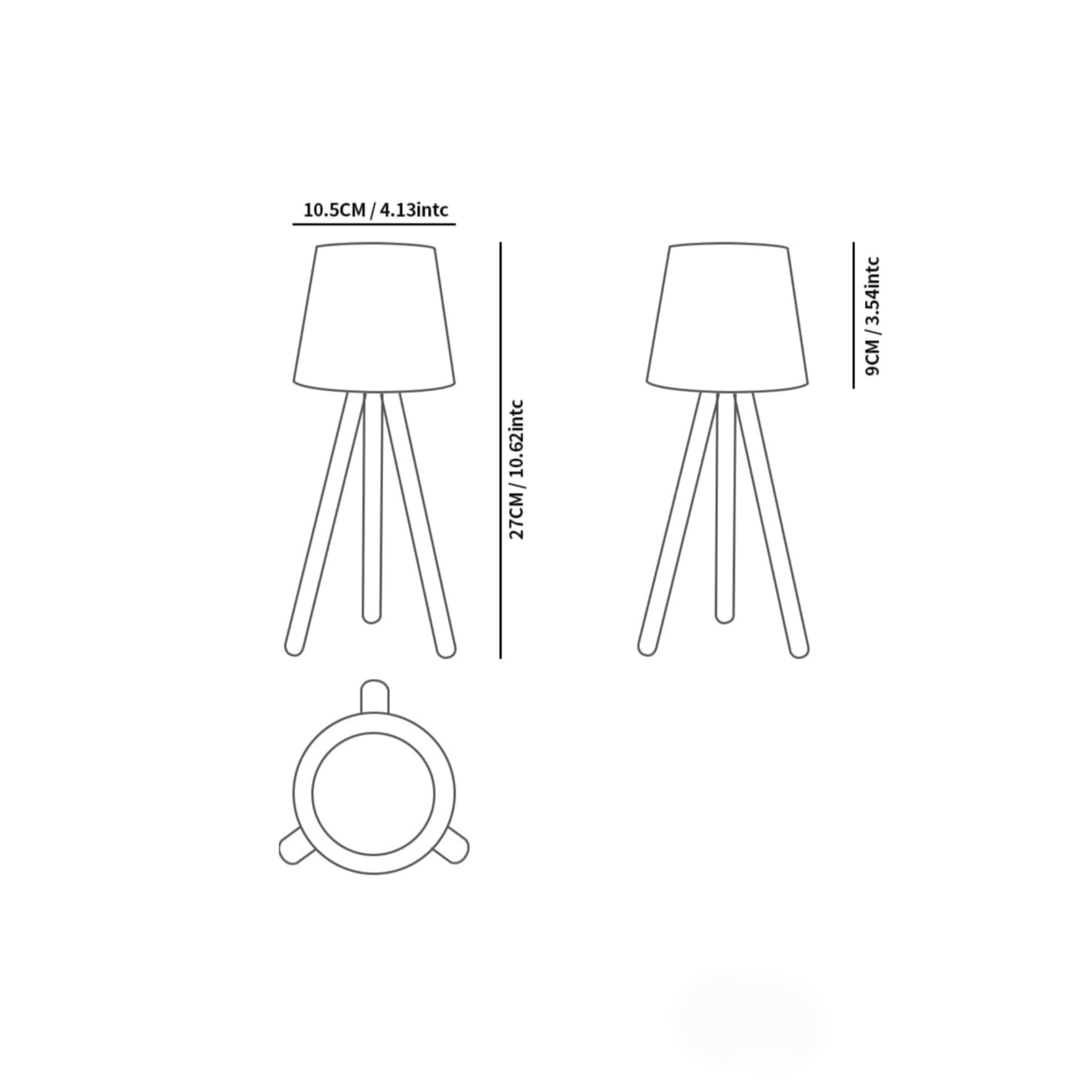  چراغ رومیزی شارژی بدون سیم با پایه سه‌پایه، مناسب برای اتاق خواب، مطالعه و دکوراسیون مدرن 
