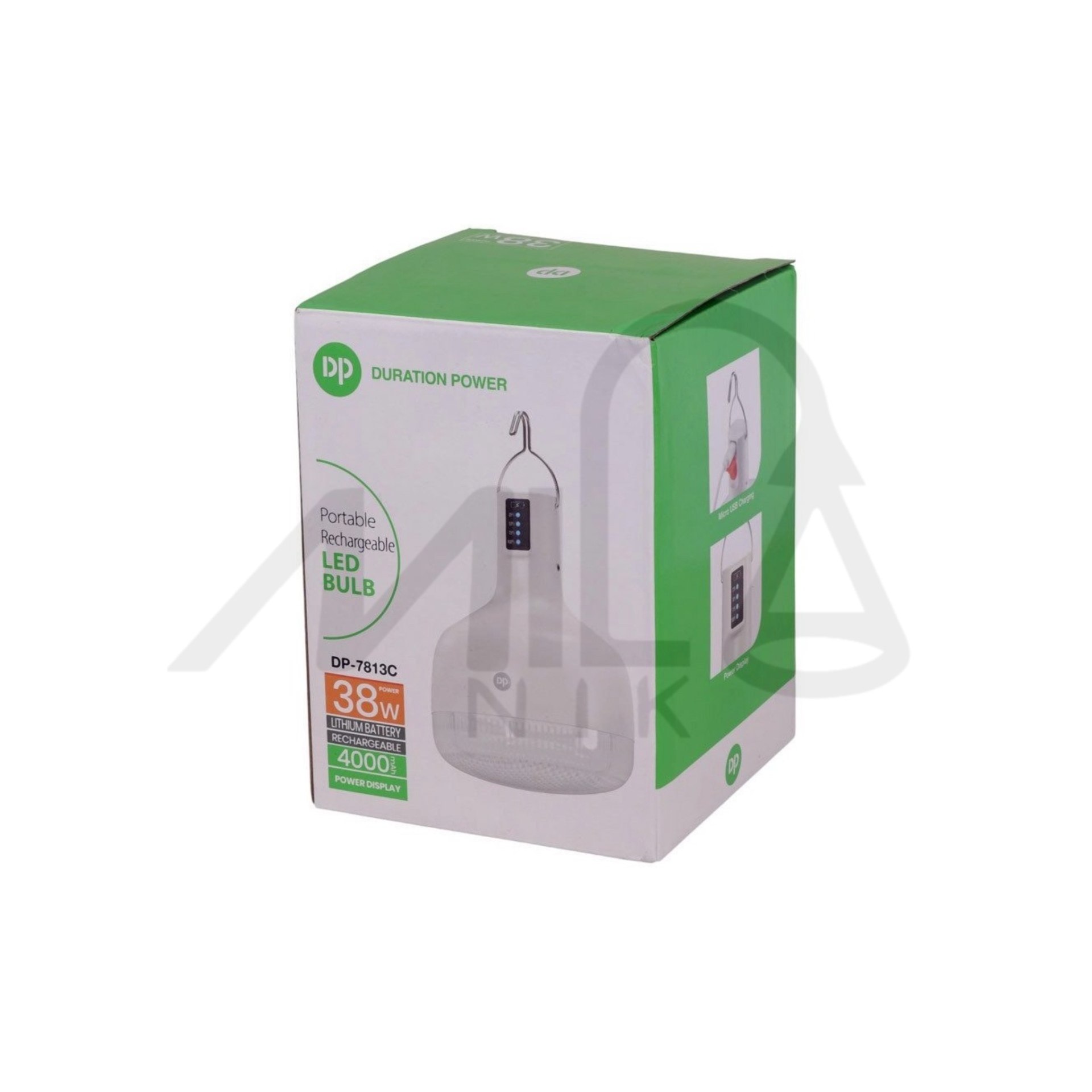  چراغ اضطراری LED شارژی مدل DP-7813 توان ۳۸ وات، مناسب برای استفاده در قطعی برق و سفر 